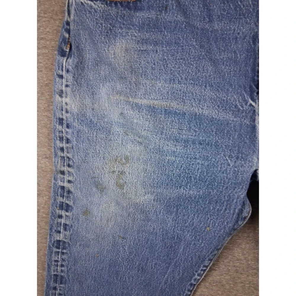 Levis Jeans Mens‎ 40x27 Blue Denim 501 USA Faded Button Fly Suspender